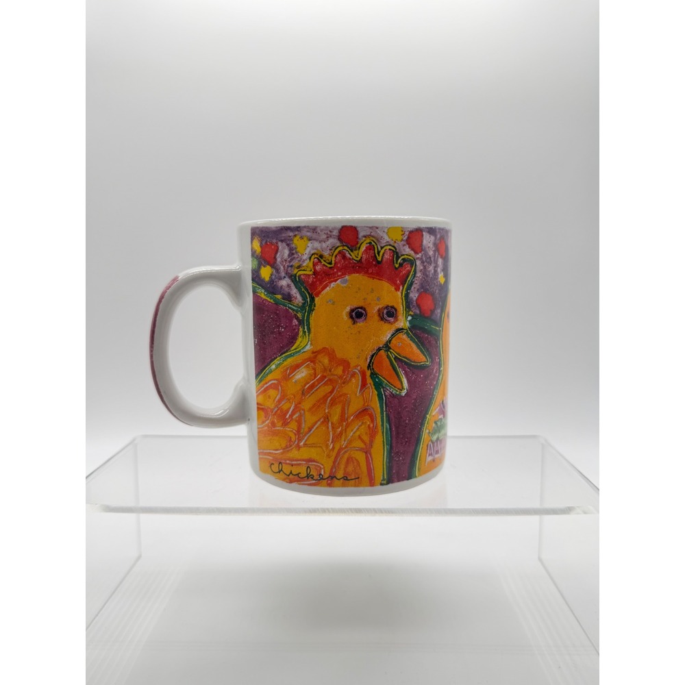 Chaleur Dan May Chicken Mug Unisex OS Multicolor Fair Folk Art Rooster Ceramic